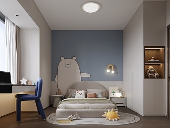 Children's Room Cream Style Silent Style Boys Room Girls Room Second Bedroom Guest Bedroom Study 3d model