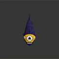 Cartoon Purple Shark Character Wearing Yellow Helmet With Blue Strap And White Eye Design