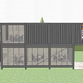 Modern Black Container Guesthouse Building With Glass Windows And Balcony Design