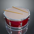 Red Snare Drum With Wooden Drumsticks For Household Daily Use