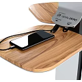 Modern Standing Multifunctional Device With LED Light Charging Module And Wooden Tray 3d model