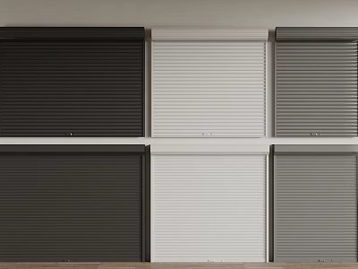 Six Panel Roller Shutters In Different Colors For Home Interior Design 3d model