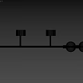 Modern Black Wall Lamps with Long Rods and Globe Bulbs on White Wall