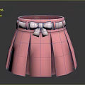 Pink Skirt Shaped Daily Life Product With Bow Belt And Pleated Design