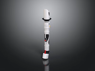 Modern Sci Fi Weapon Design With White Body Black Grip And Red Accents 3d model
