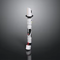 Modern Sci Fi Weapon Design With White Body Black Grip And Red Accents