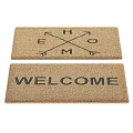 Square Coir Rugs with HOME Lettering and WELCOME Design for Entrance