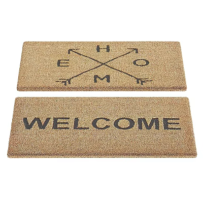 Square Coir Rugs with HOME Lettering and WELCOME Design for Entrance 3d model