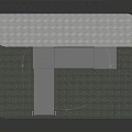 Staircase And Platform Structure With Railings Grass Base White Top And Supporting Pillars