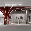 Chill Collection Clothing Store Interior With Fashion Displays And Hanging Racks