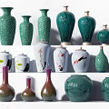 New Chinese-style ceramic utensils and accessories combination 3d model