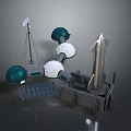 modern rocket engine 3d model