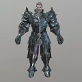 Game Movie Character Male Warrior In Detailed Metal Armor With Shoulder Plates