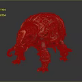 Fantasy Creature Character Featuring Elephant Beetle Hybrid With Blue Yellow Intricate Exoskeleton