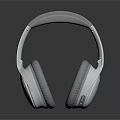 Modern Silver Over Ear Headphones With Padded Ear Cups And Sleek Design 3d model
