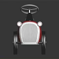 Red Vintage Style Kids Electric Toy Car With Steering Wheel And Black Seat