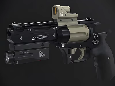 modern revolver 3d model
