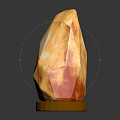 Natural Crystal Himalayan Salt Lamp Decorative Ornament Set With Wooden Base And Warm Light