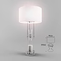 Transparent Glass Table Lamp With White Lampshade And 56cm 100cm 21cm Dimensions