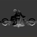 Detailed Sci-Fi Spaceship Model With Gray Exterior Complex Structure And Engine Details