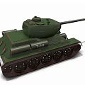 Detailed Green Military Tank Model With Number 233 And Metal Tracks