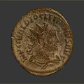 Detailed Ancient Coin Sculpture Featuring Intricate Portrait and Historical Inscriptions