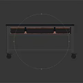 Sturdy Workbench With Metal Frame Wooden Top Drawers Wire Shelf And Wheels