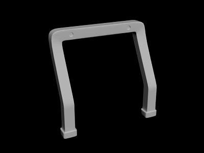 Gray Metal U Shaped Support Bracket With Vertical Legs And Base Feet 3d model