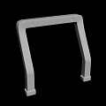 Gray Metal U Shaped Support Bracket With Vertical Legs And Base Feet