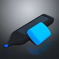 Black Marker Pen With Blue Tip And Blue Eraser For Daily Stationery Use