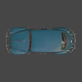 Vintage Blue Classic Beetle Car With Retro Design And Classic Appearance
