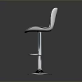 Modern White Bar Stool With Geometric Pattern Backrest Sturdy Metal Base And Adjustable Height Feature 3d model