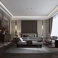 Elegant Modern Hotel Room Interior With Comfortable Bed Dark Wood Furniture And Soft Lighting
