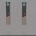 Modern Swing Door With Parking Icon Arrow And Black Silver Finish
