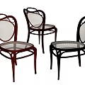 Vintage Design Leisure Chairs With Dark Wooden Frame And Mesh Backrest