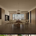 Modern Living And Dining Room Interior With Beige Sofa Coffee Table And TV Cabinet
