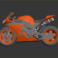 Red Sports Motorcycle Featuring Modern Streamlined Design 3D Rendered With Silver Wheels Red Rims
