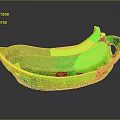 Yellow bananas in brown woven basket on dark surface with reflection