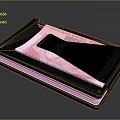 Practical Dark Blue Multi Layer Wallet With Colorful Edges And Banknote Inside