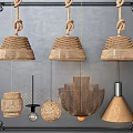 Nordic Chandelier Editor-in-Chief Chandelier Art Chandelier Rattan Chandelier 3d model