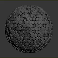 Abstract Geometric Sphere Composed Of Small Hexagonal Units With Textured Surface 3d model