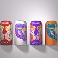 Four Colorful Beverage Cans With Lion Head Design And 167ml Capacity