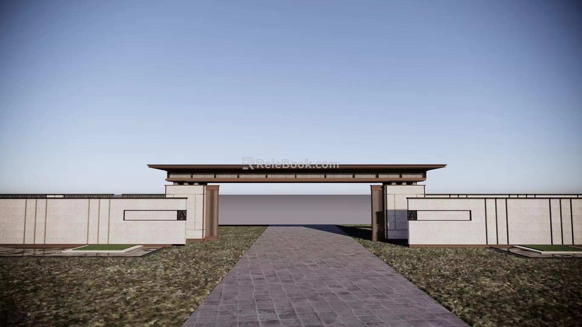 new chinese style gate 3d model