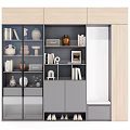 Modern Simple Shoe Cabinet Open Compartment Locker 3d model