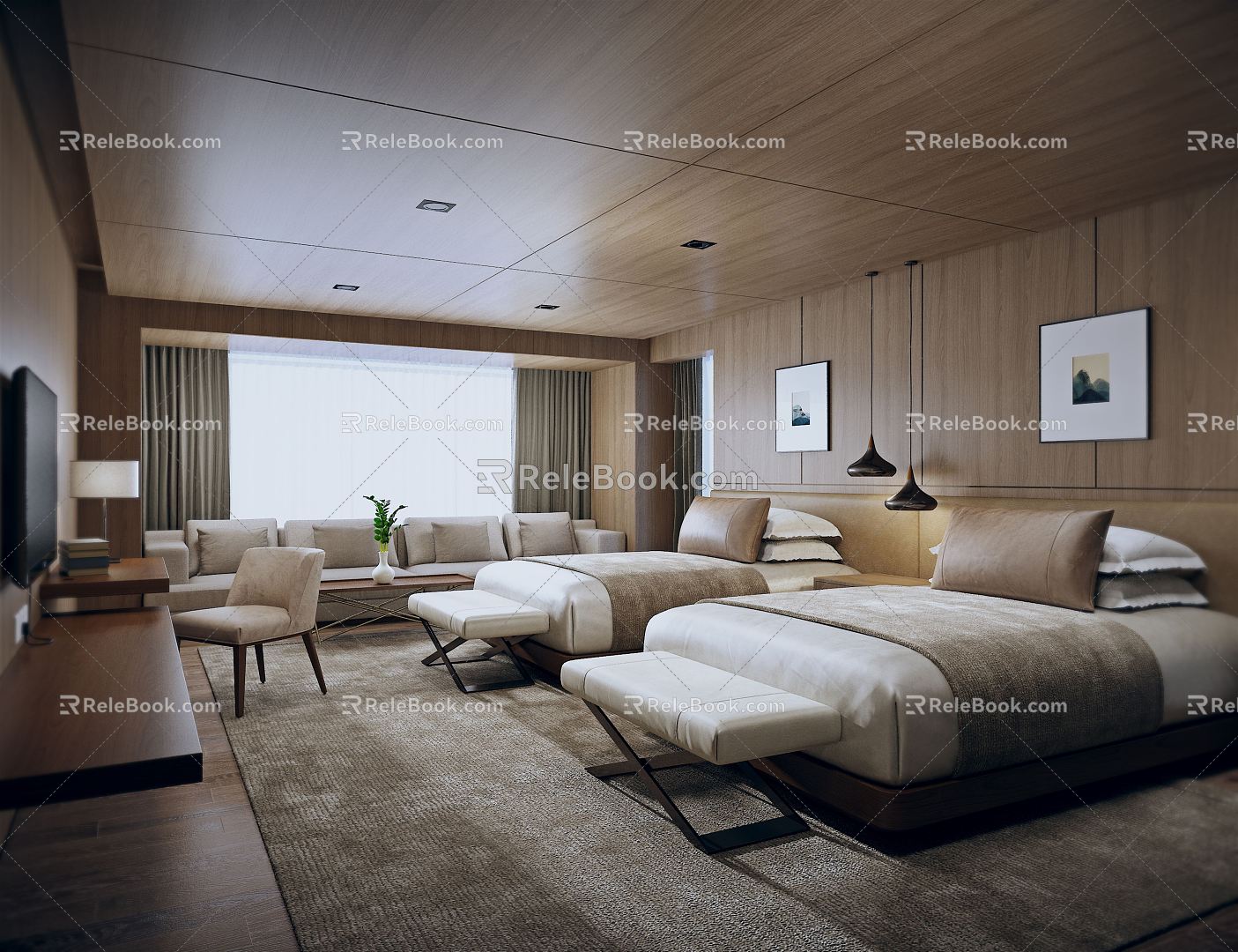 Hotel Rooms Modern Rooms 3d model