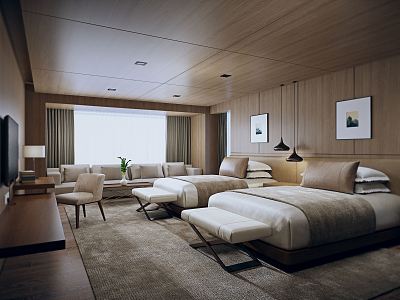 Hotel Rooms Modern Rooms 3d model