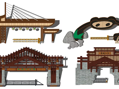 Modern Gate Scenic Entrance 3d model Modern Gate Scenic Entrance 3d model