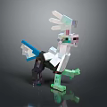 Pixel Style Mythical Creature Game Character With Colorful Blocks And Standing Pose