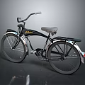 Vintage Bicycle With Black Body Silver Fenders And Classic Design