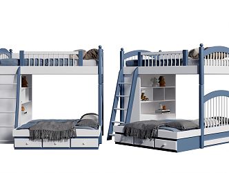 Modern Hop-up Hop-up Hop-up Children's Bed 3d model